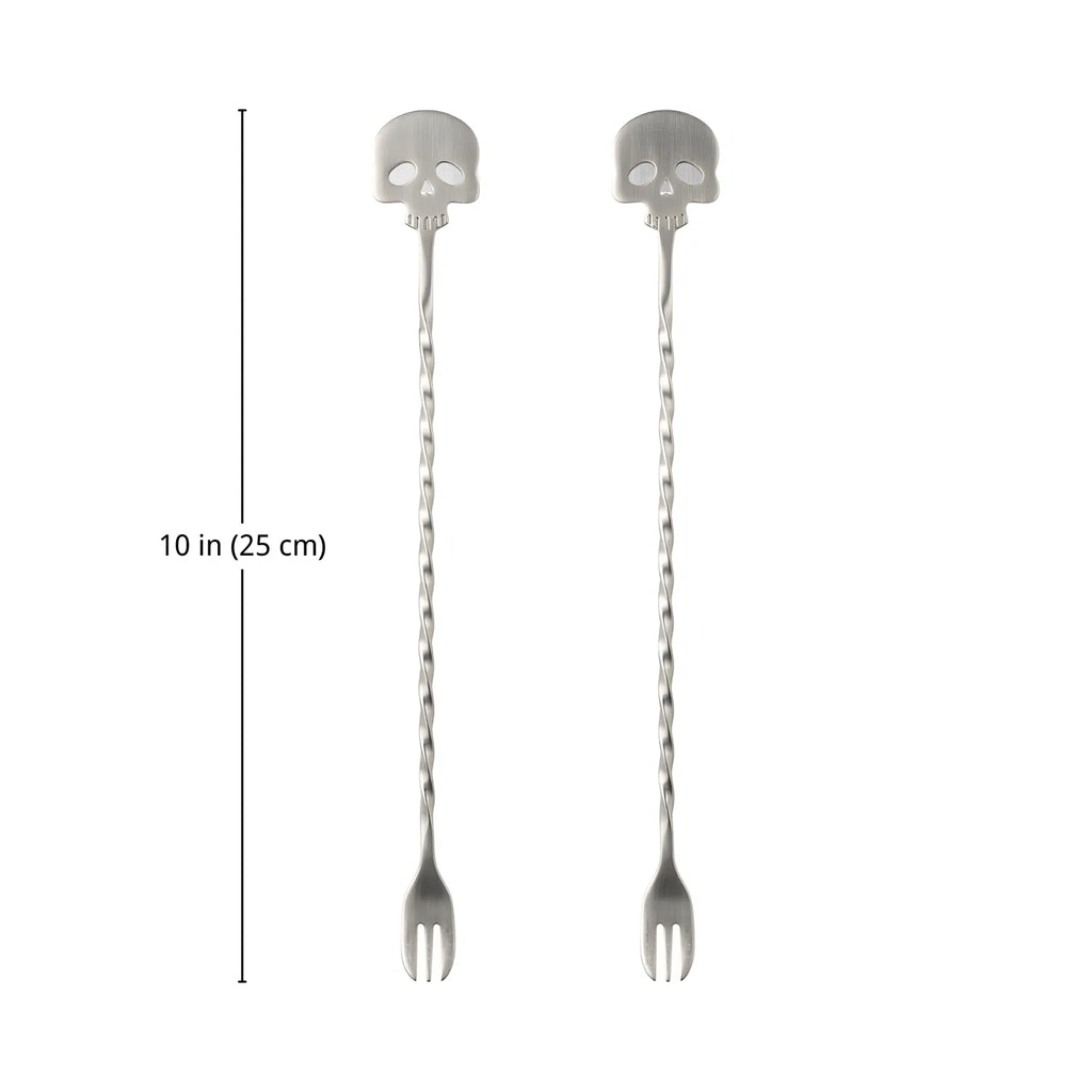 Skull Bar Spoons - Set of 2 dimensions