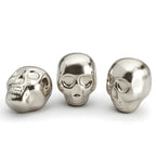 skull stainless steel ice cubes detail view