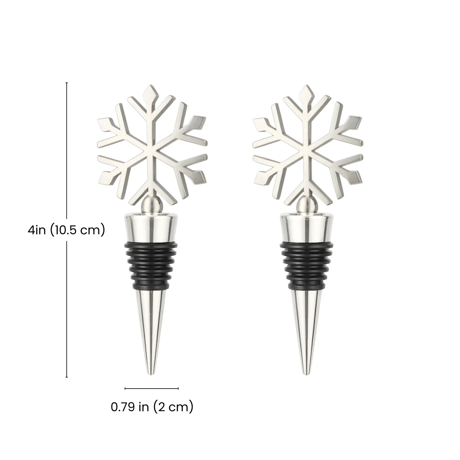 Snowflake Wine Stoppers dimensions