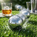 soccer stainless steel ice cubes detail view