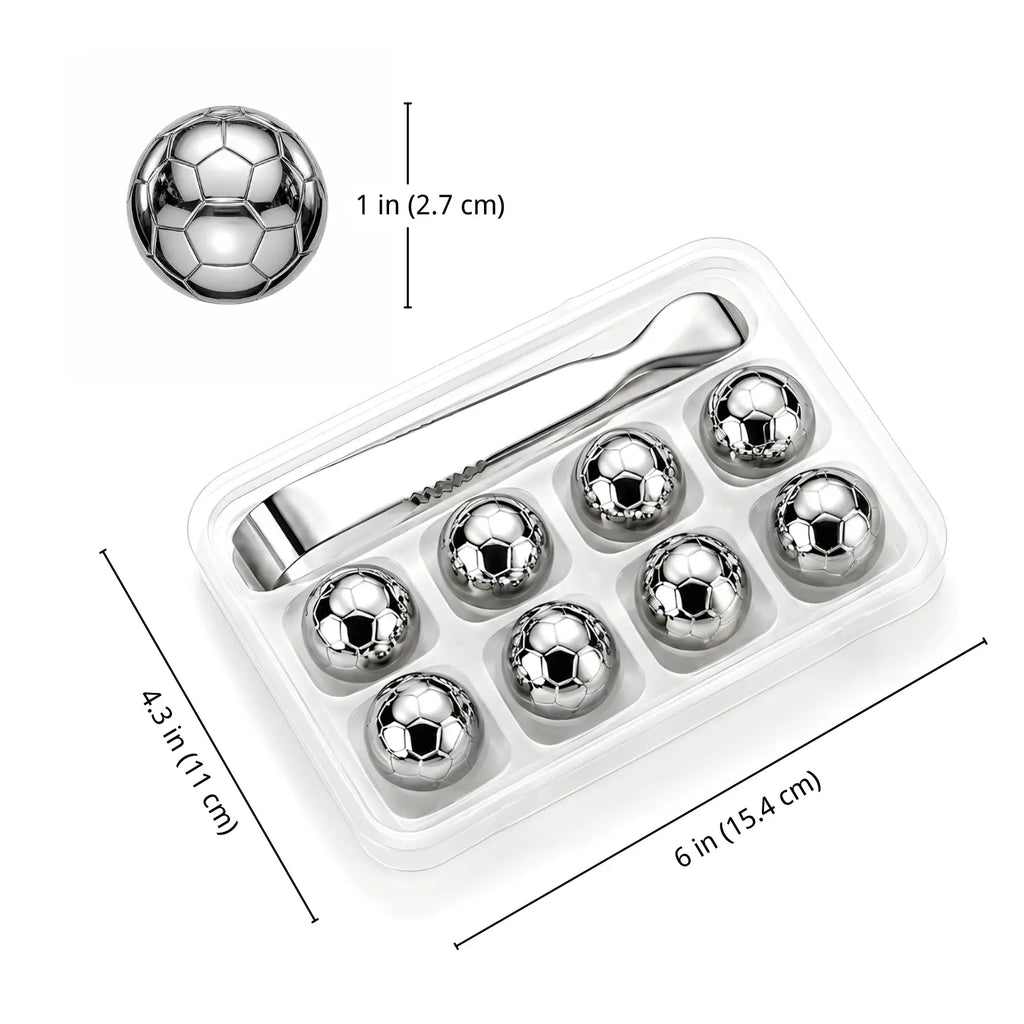 soccer stainless steel ice cubes dimensions