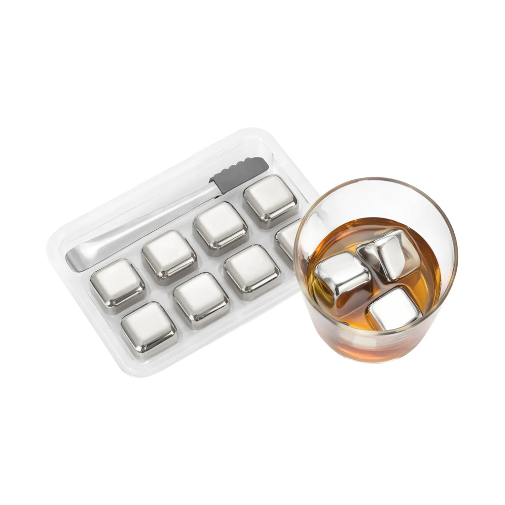 Stainless Steel Ice Cubes - Set of 8