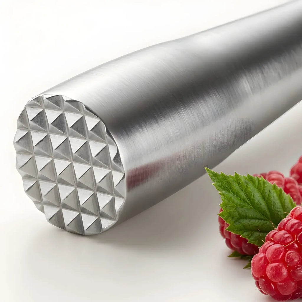 stainless steel muddler detail view