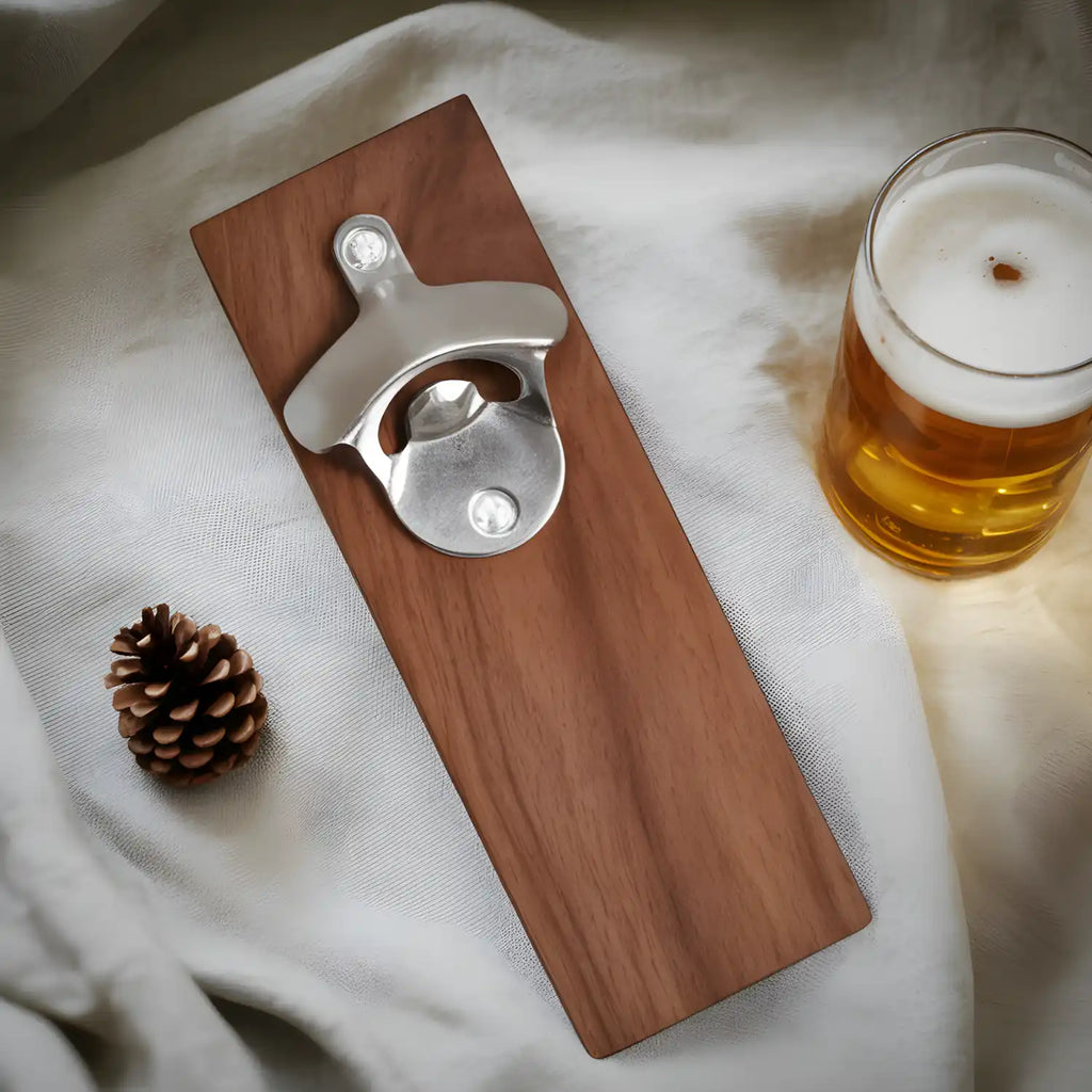 wall-mounted bottle opener detail view