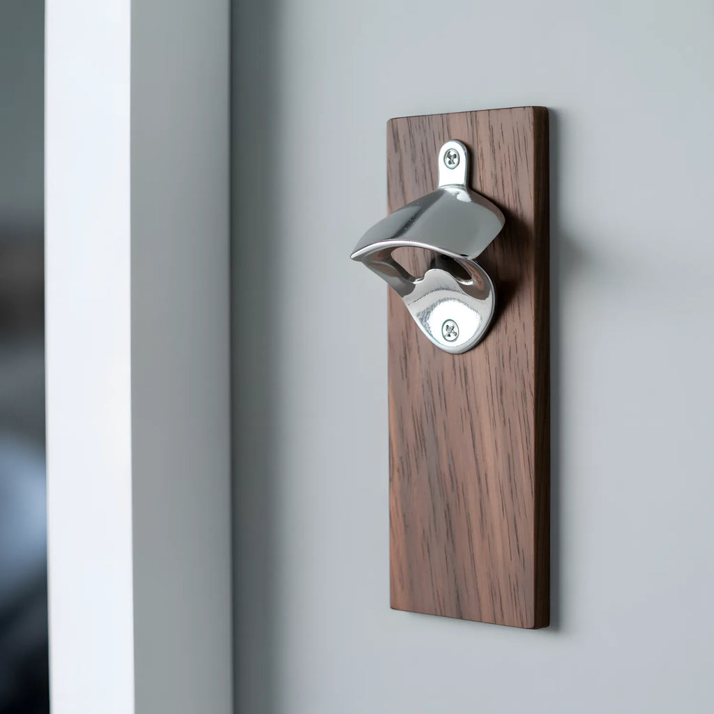 wall-mounted bottle opener hanging on the wall